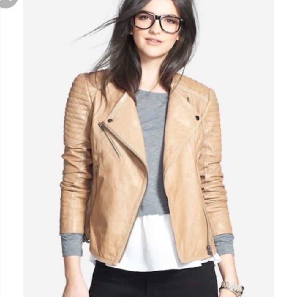 Tan leather jacket